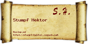 Stumpf Hektor névjegykártya
